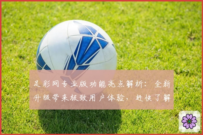足彩网专业版功能亮点解析:全新升级带来极致用户体验,赶快了解电脑版、网页版操作教程